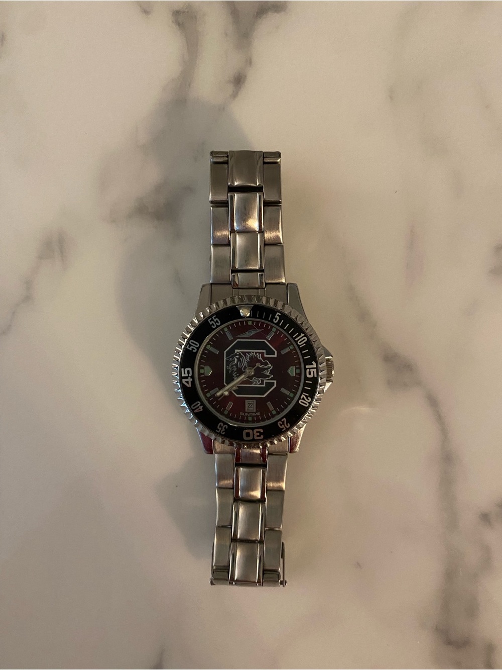 Men's Silver Stainless Steel Watch - University of South Carolina Gamecock Logo
